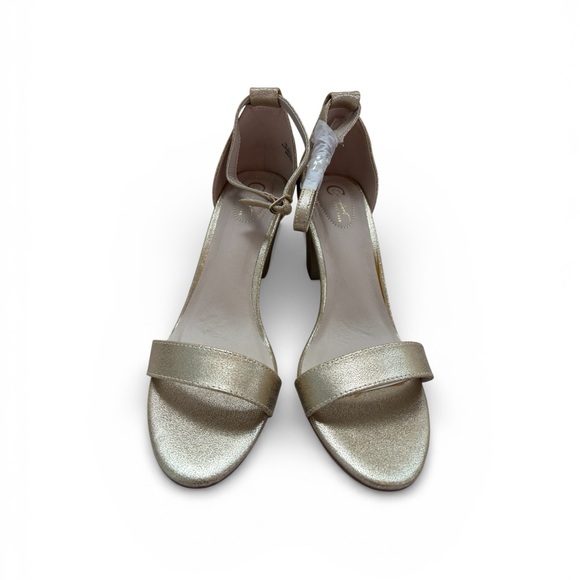 Cato Shoes - Cato Shimmering Gold Heels with Ankle Strap